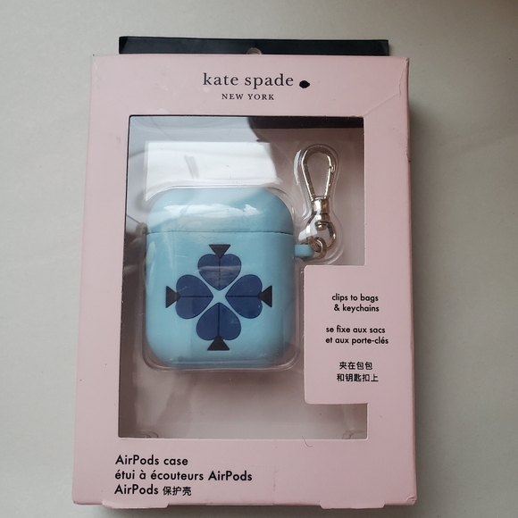 Kate Spade Light Blue AirPods Case with Floral Design. NWT. - Picture 1 of 8